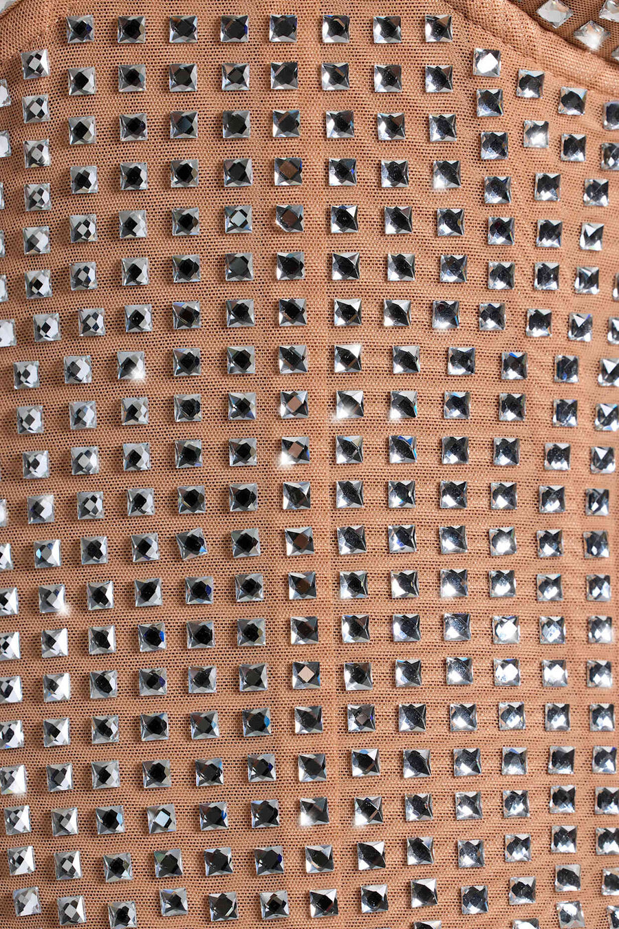 versierde gedrapeerde korset mini-jurk in honingkleur
