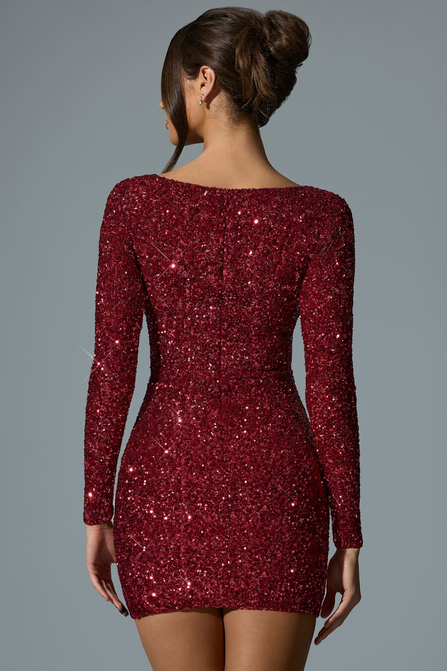 versierde mini-jurk met sweetheart-halslijn in rood