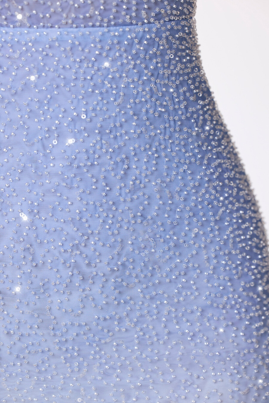 versierde maxi-jurk in blauw-wit ombré