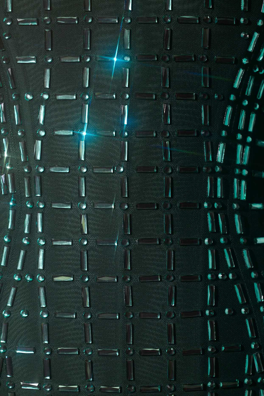 versierde strapless jurk in smaragdgroen
