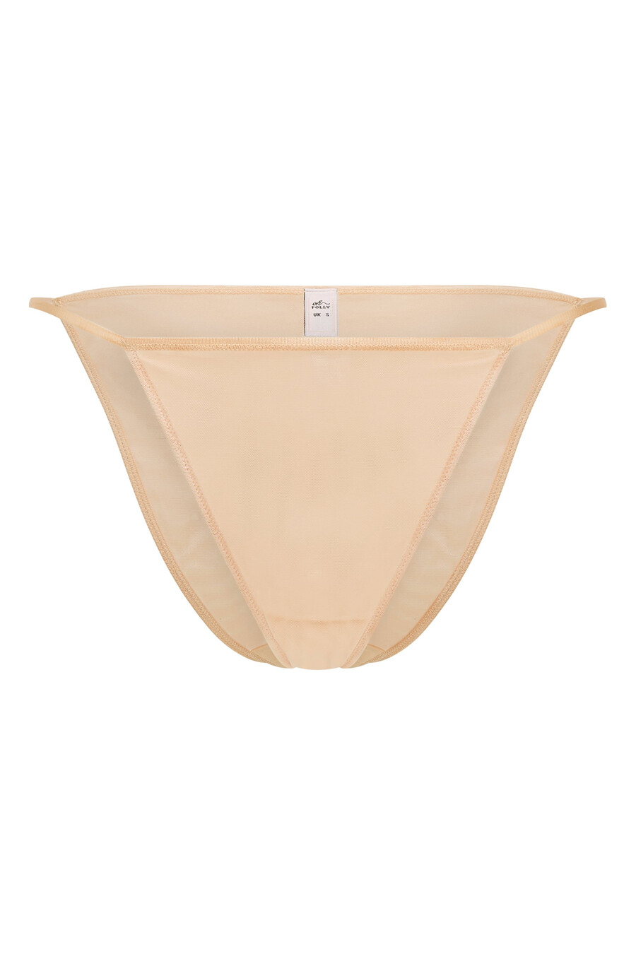 zachte mesh stringbikini in beige