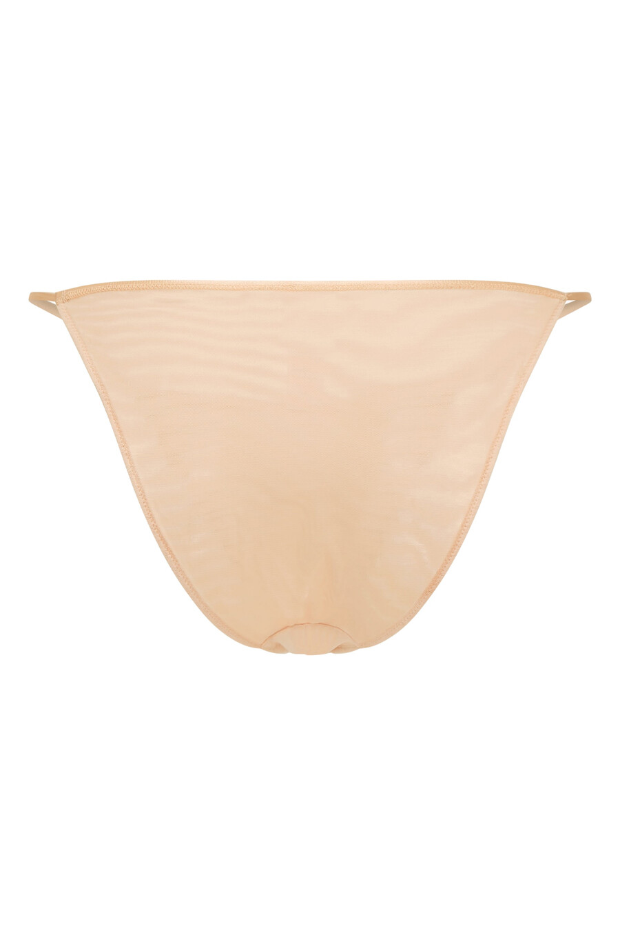 zachte mesh stringbikini in beige