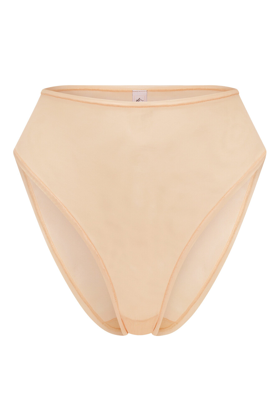 zachte mesh slip met hoge taille in beige