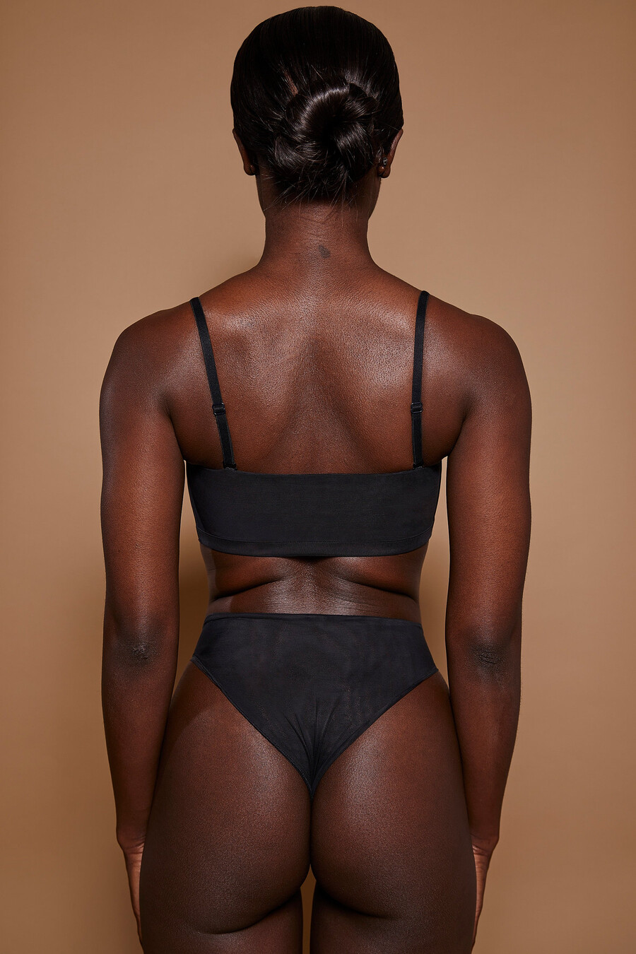 zachte mesh slip in zwart
