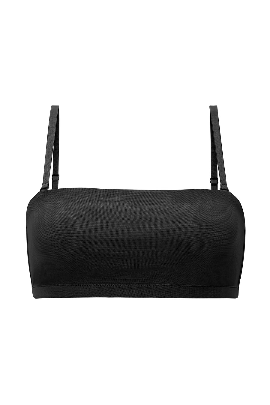 zachte mesh bandeau-bh in zwart