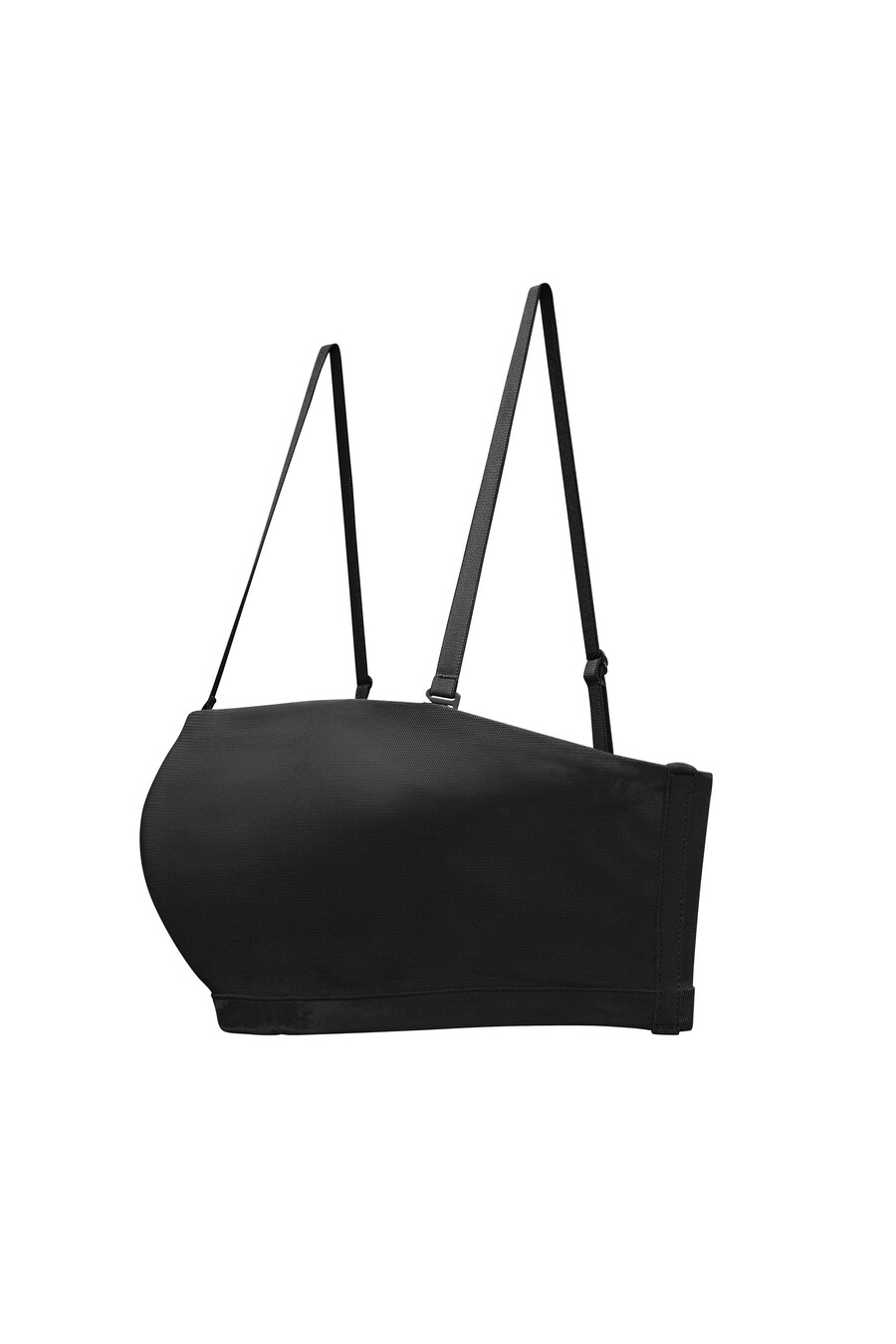zachte mesh bandeau-bh in zwart