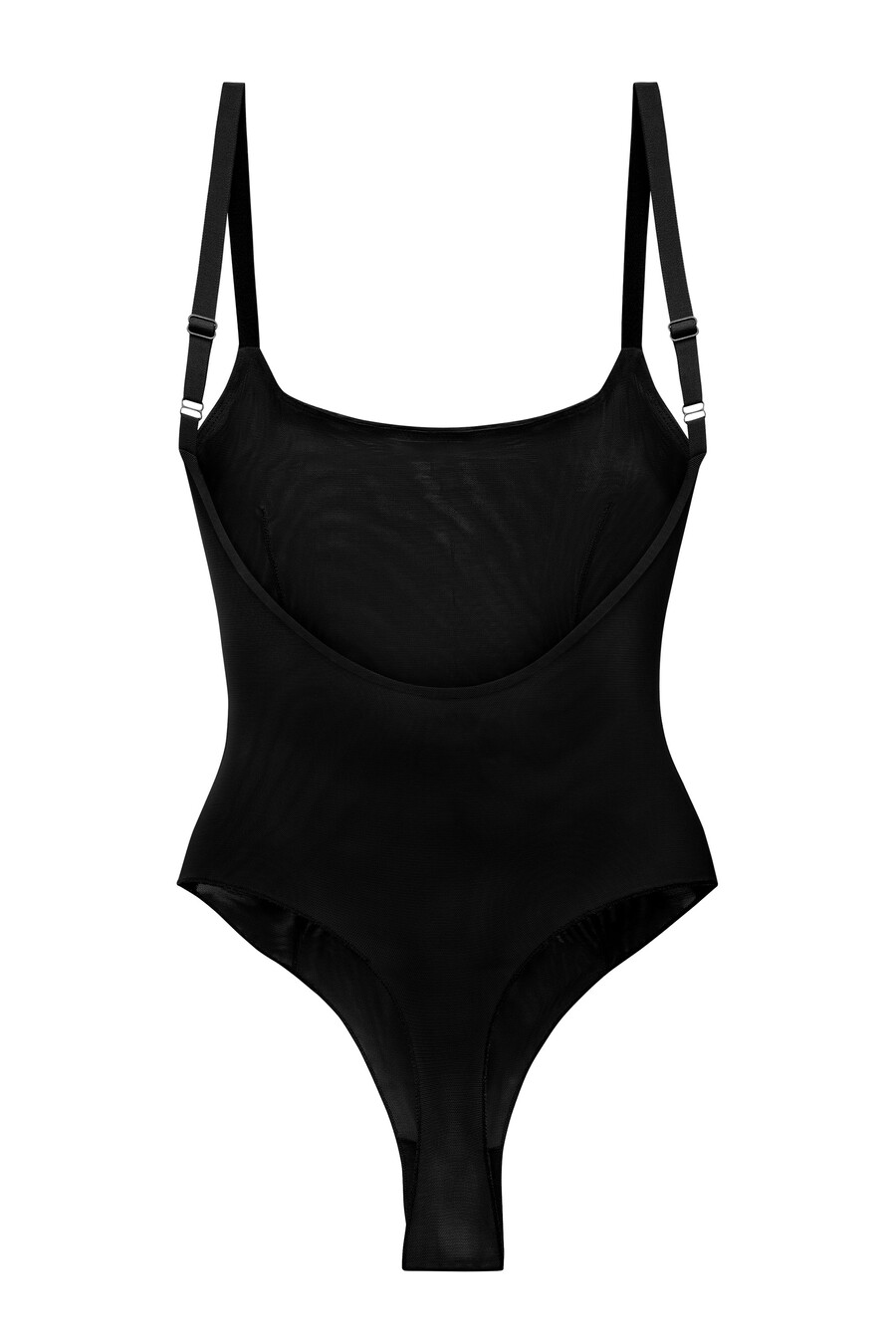zachte mesh bodysuit in zwart