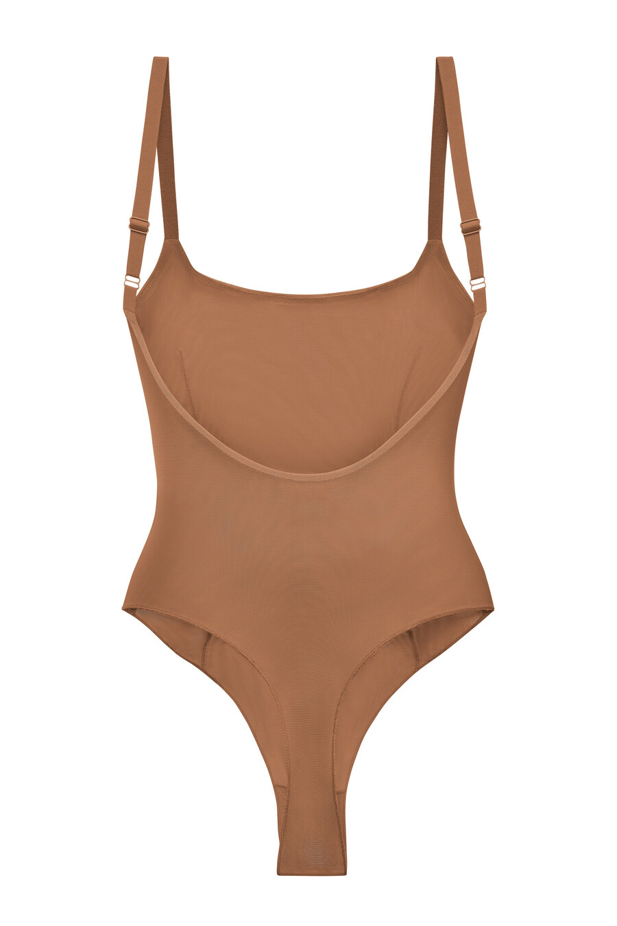 zachte mesh bodysuit in honingkleur