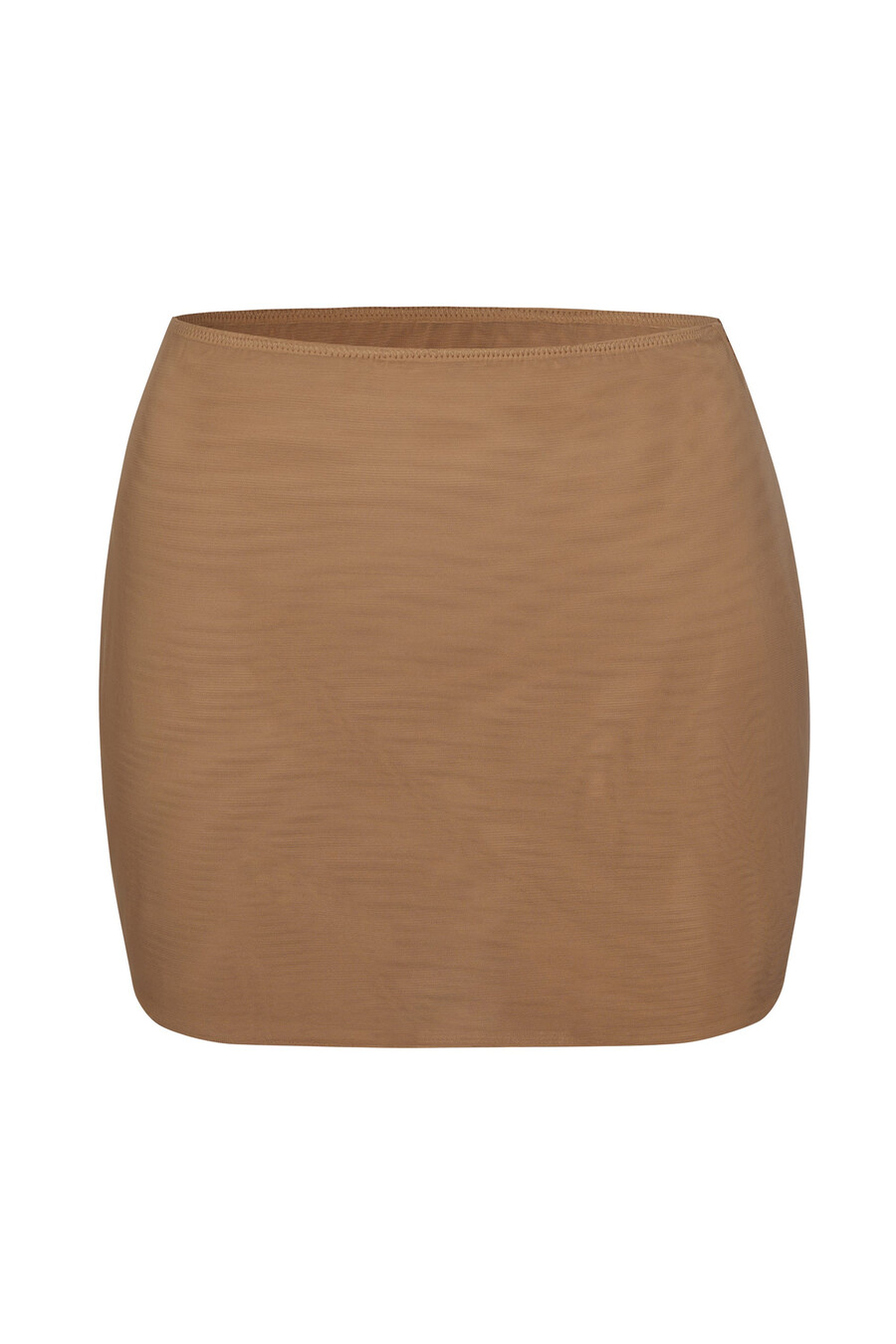 zachte mesh micro minirok met lage taille in amandelkleur
