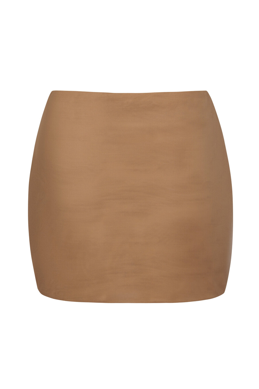 zachte mesh micro minirok met lage taille in amandelkleur