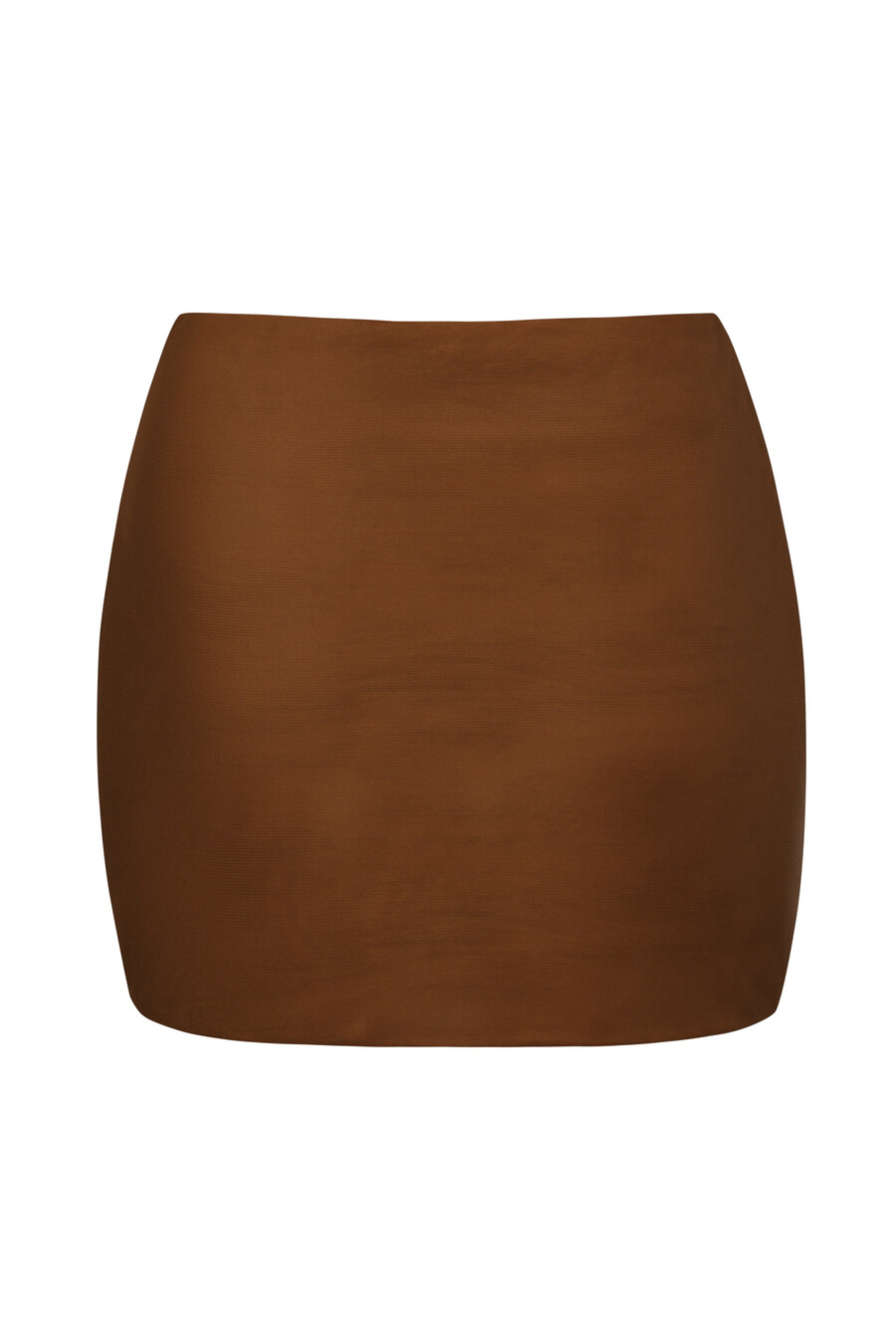zachte mesh micro minirok met lage taille in kastanjebruin