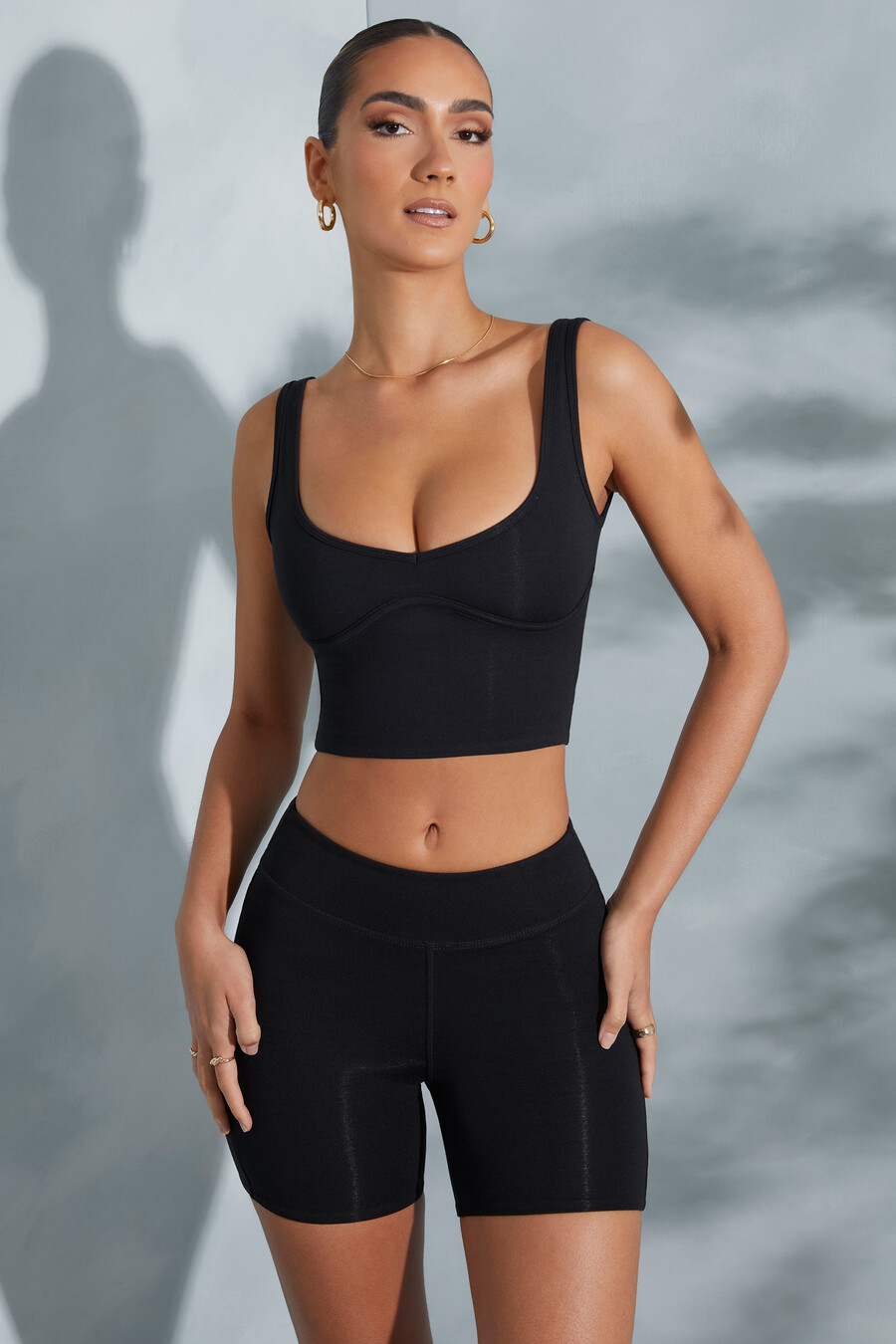 crop top met sweetheart-halslijn in zwart