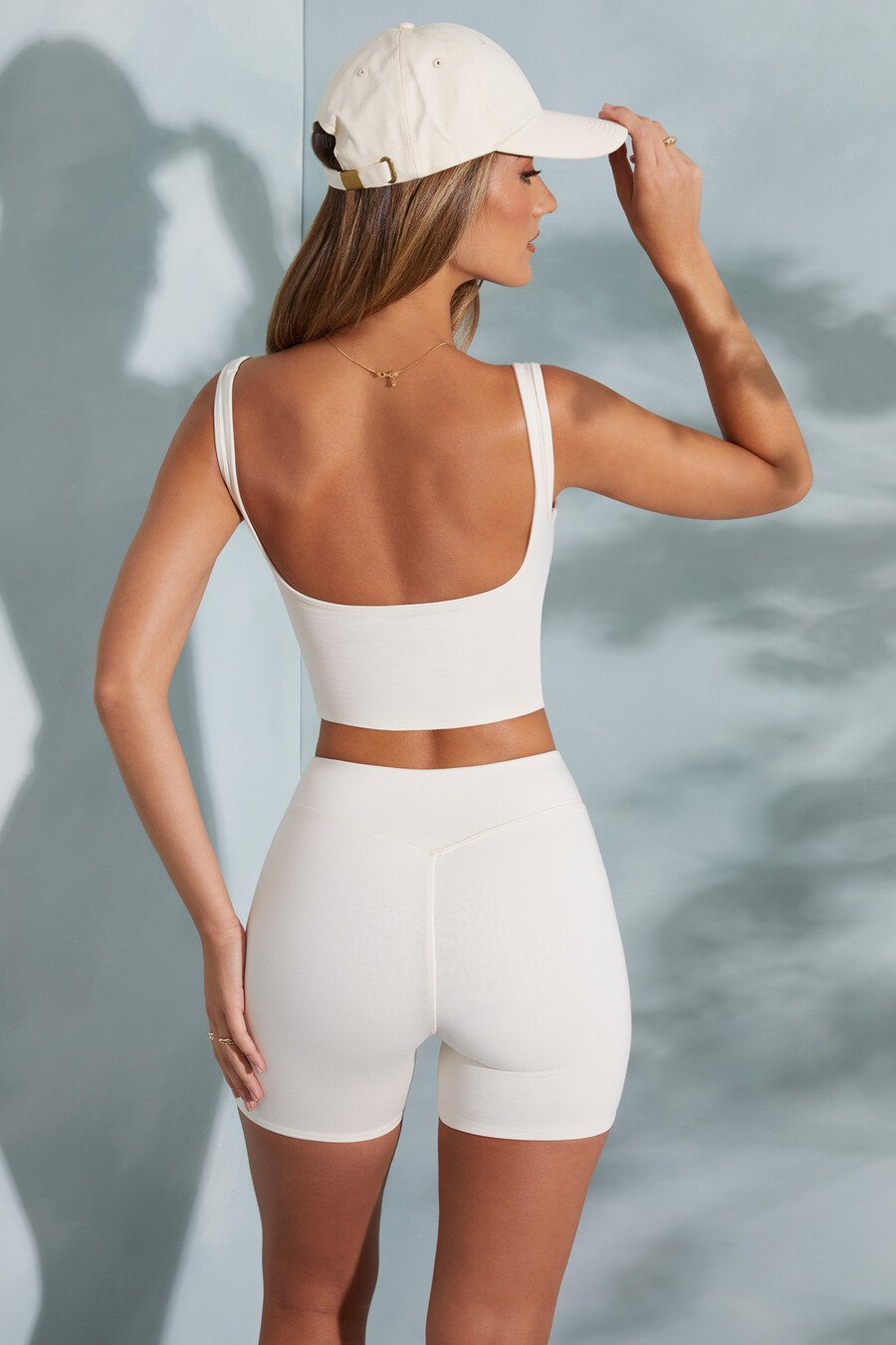 crop top met sweetheart-halslijn in ivoor