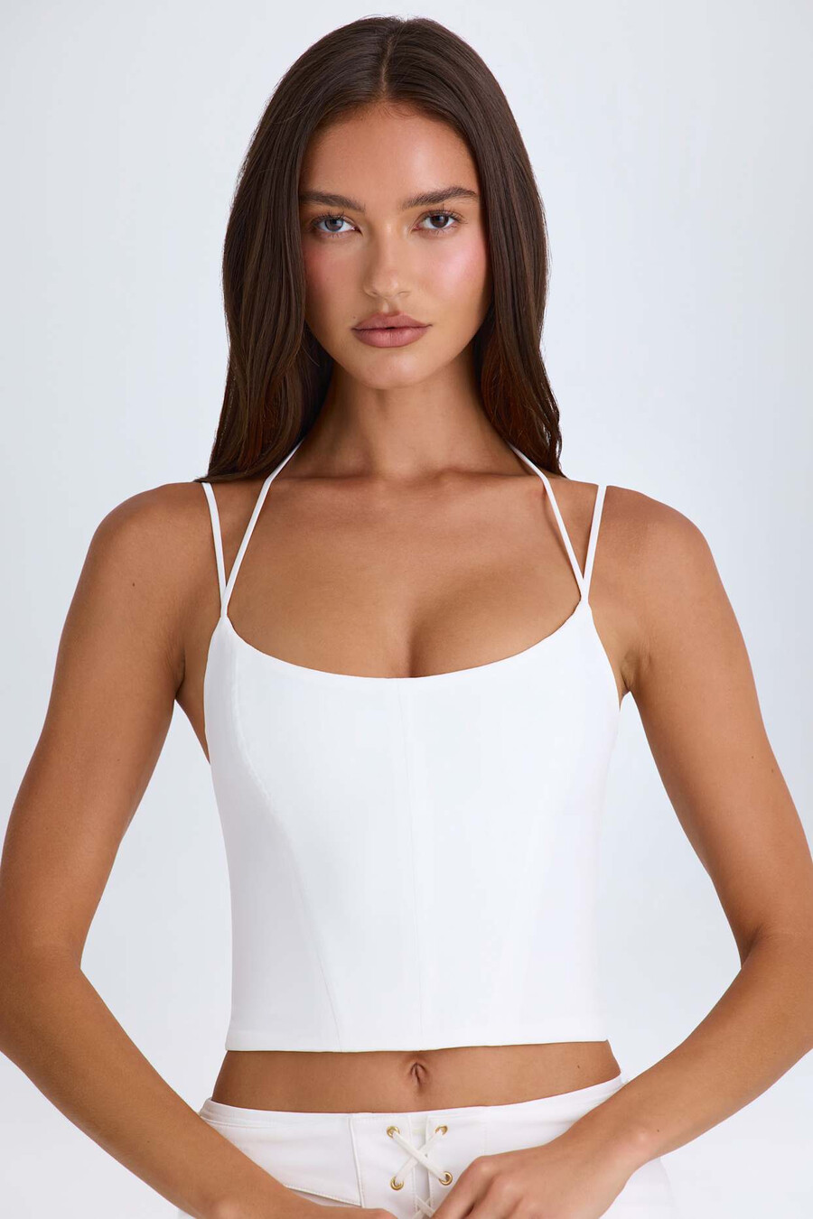 haltercorsettop in wit
