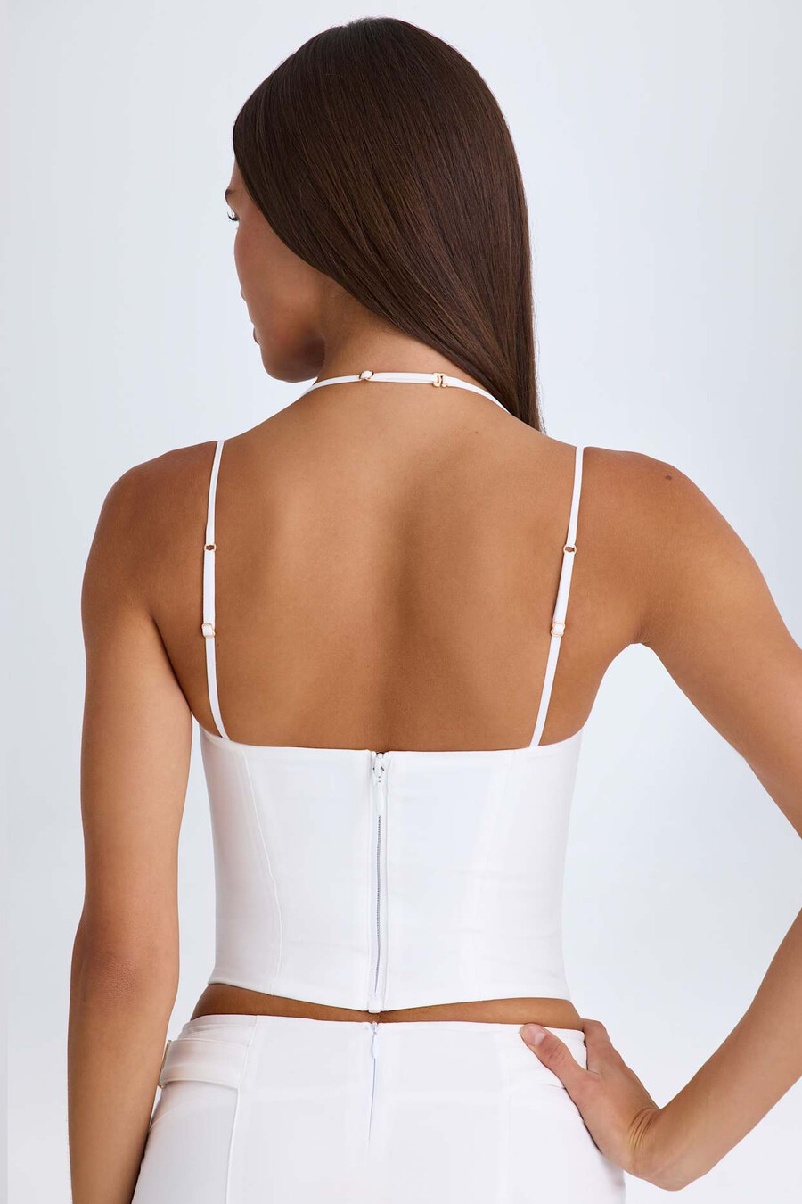 haltercorsettop in wit