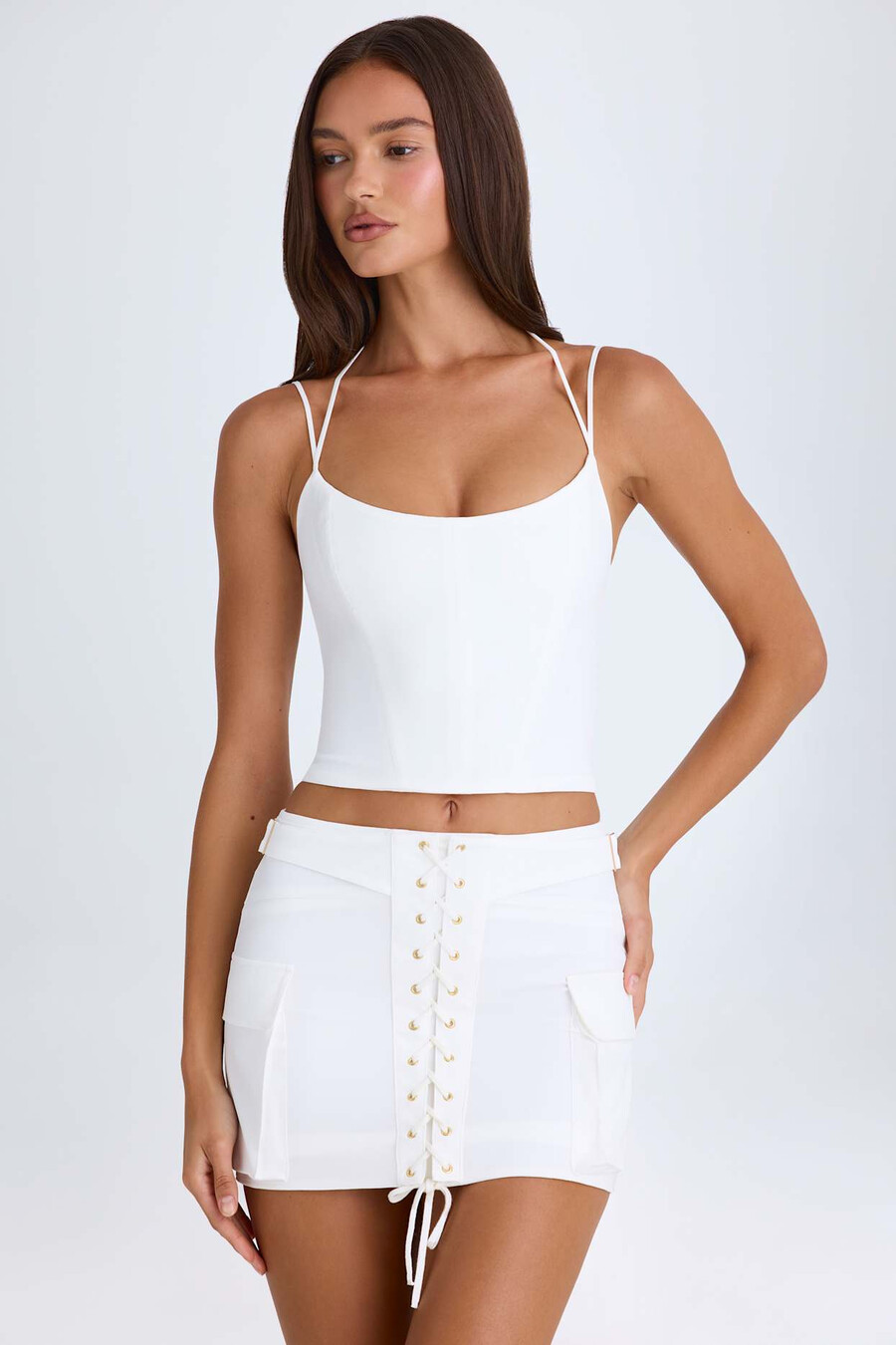 haltercorsettop in wit