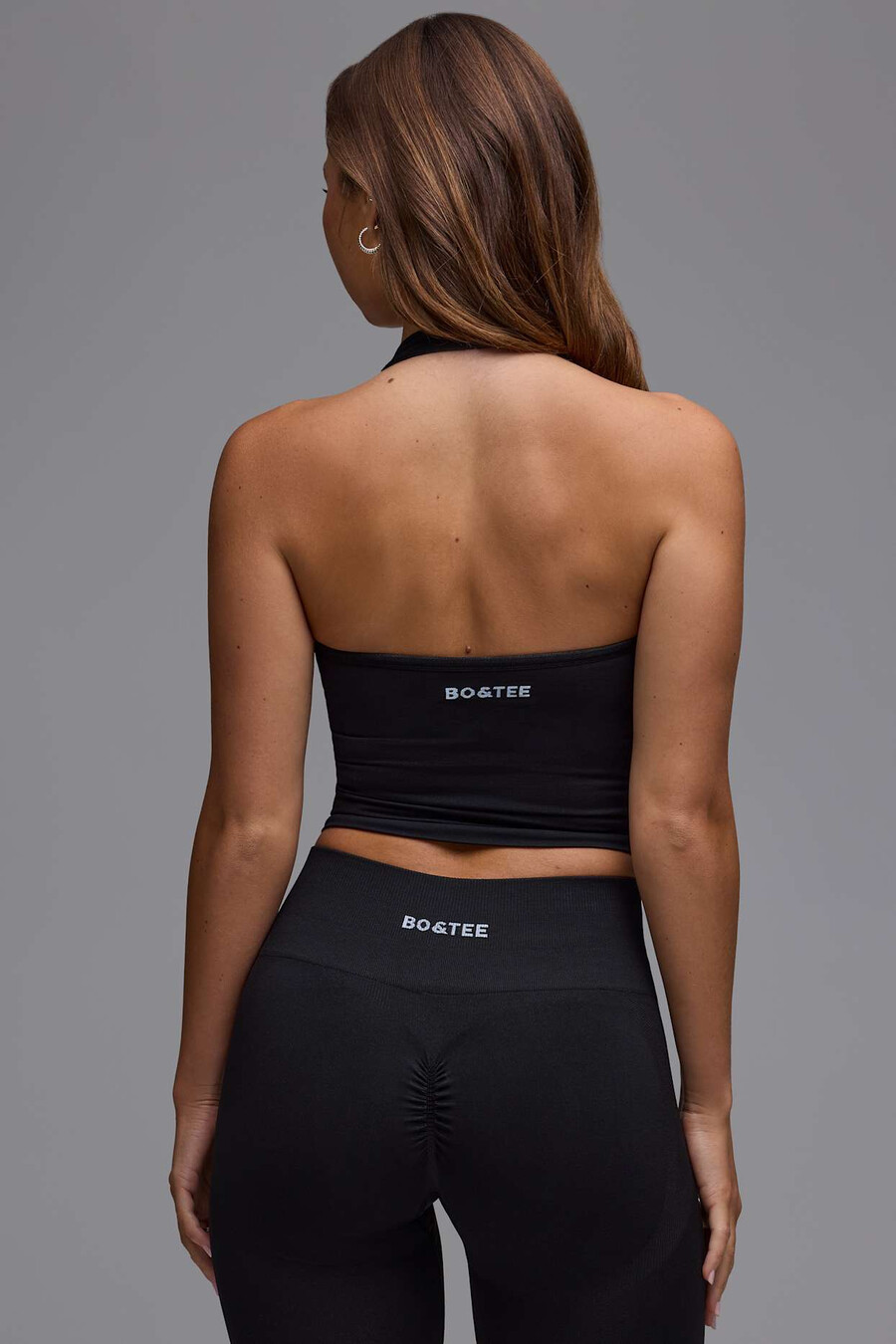 define luxe haltertop in zwart