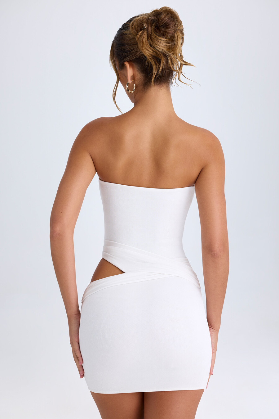 mini-jurk met bandeau-uitsnijdingen in wit